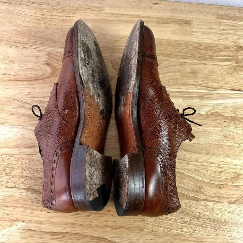 Florsheim Shoes Mens 10 Lace Up Oxfords Battalion Faconnable Leather England
